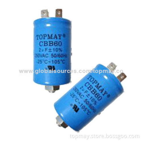 Polypropylene Capacitor with 250 to 500V AC Rated Voltage and 8 to 100μF Capacitance RangeNew